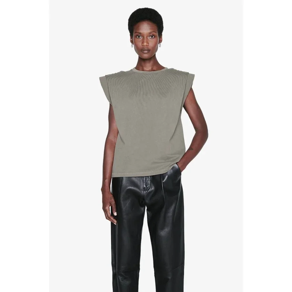 Anine Bing Tanner Tank In Green - Picture 1 of 13